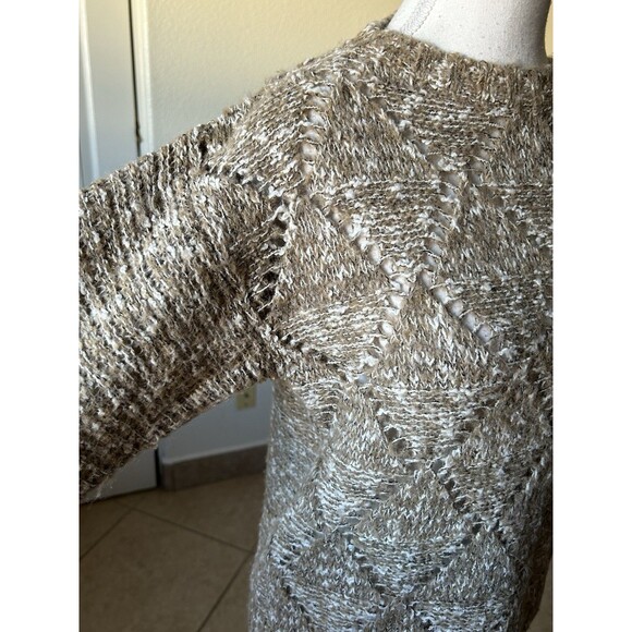 Le Chois Womens Sweater Medium Light Brown Pullover Round Neck Long Sleeves - Picture 7 of 15